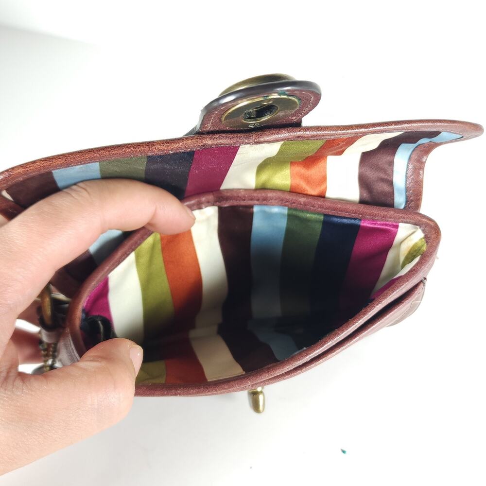 Coach Legacy 65th Anniversary Brown Leather Mini Flap Wristlet Wallet Bag - Picture 8 of 16